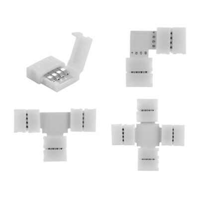 10mm 4 Pin Led Rgb Connector 10mm 4 Speld LEIDEN Bijkomend L T X Vorm Unwired Gapless Solderless