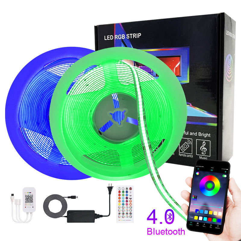 Het slimme Rgb van de de Muzieksynchronisatie van Bluetooth APP van de Muziek Reactieve Geleide Strook Controlemechanisme Cob Rgb Light