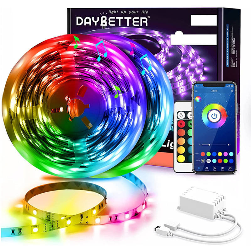 60Leds/M 5050 Rgb Slimme LEIDENE Strook steken 5m 10m 15m App Controle Ver voor Slaapkamer aan